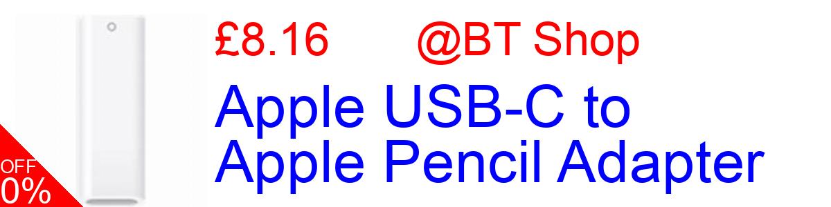15% OFF, Apple USB-C to Apple Pencil Adapter £8.16@BT Shop