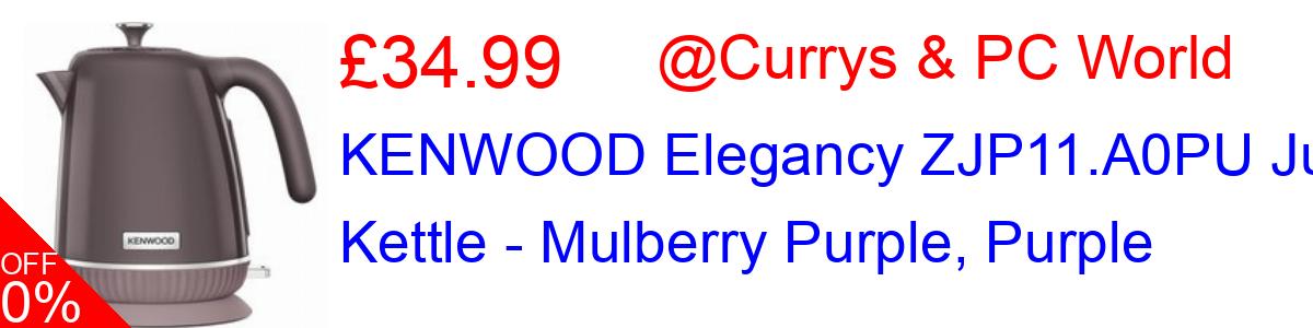 38% OFF, KENWOOD Elegancy ZJP11.A0PU Jug Kettle - Mulberry Purple, Purple £39.99@Currys & PC World