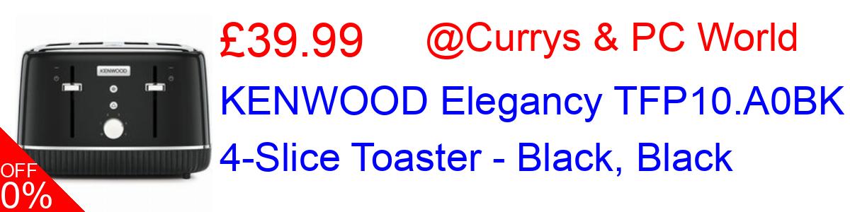 42% OFF, KENWOOD Elegancy TFP10.A0BK 4-Slice Toaster - Black, Black £39.99@Currys & PC World