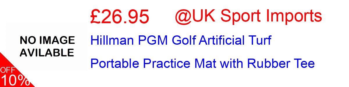 10% OFF, Hillman PGM Golf Artificial Turf Portable Practice Mat with Rubber Tee £26.95@UK Sport Imports