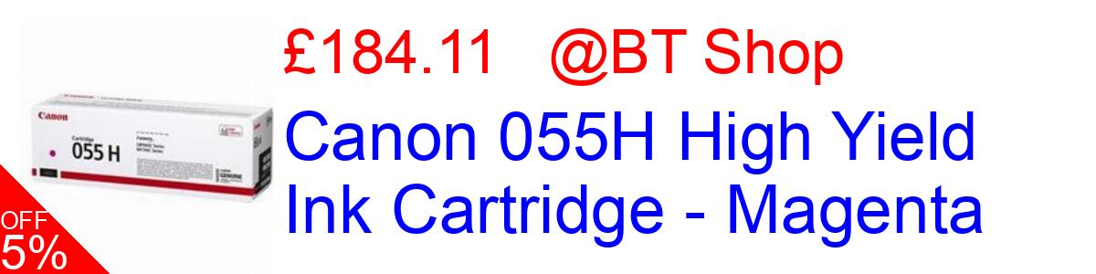 5% OFF, Canon 055H High Yield Ink Cartridge - Magenta £184.11@BT Shop