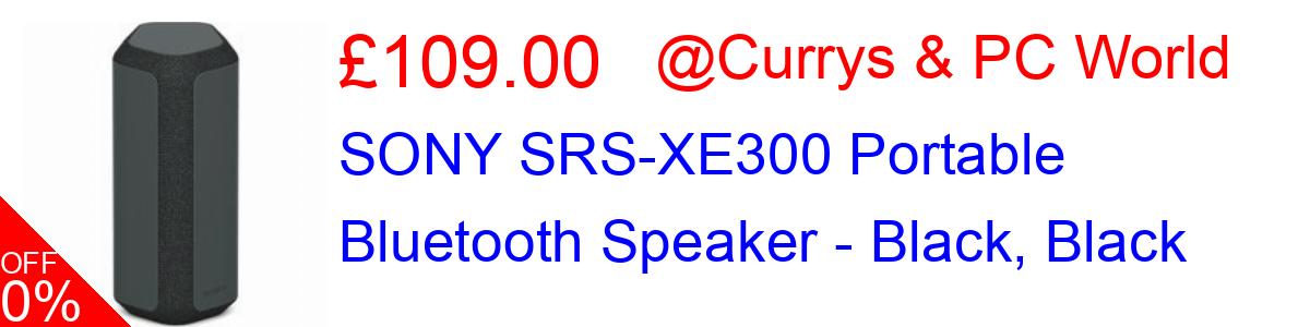 22% OFF, SONY SRS-XE300 Portable Bluetooth Speaker - Black, Black £109.00@Currys & PC World