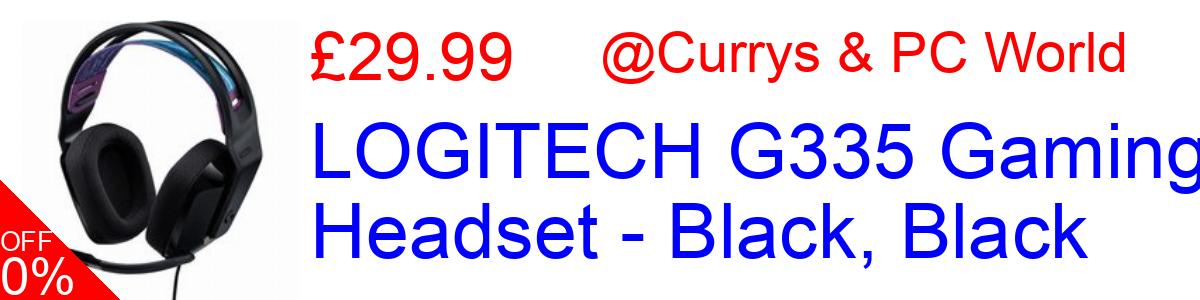 50% OFF, LOGITECH G335 Gaming Headset - Black, Black £29.99@Currys & PC World