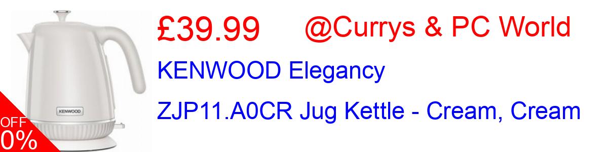 42% OFF, KENWOOD Elegancy ZJP11.A0CR Jug Kettle - Cream, Cream £39.99@Currys & PC World