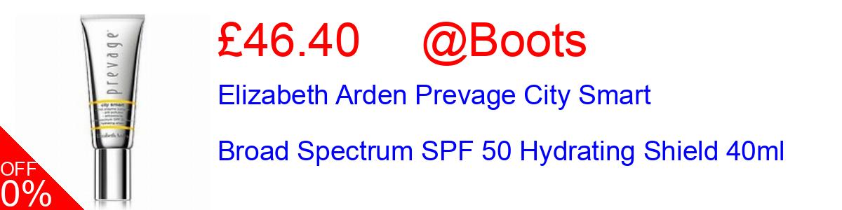 25% OFF, Elizabeth Arden Prevage City Smart Broad Spectrum SPF 50 Hydrating Shield 40ml £42.75@Boots