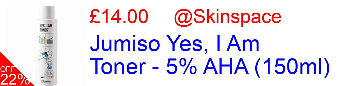 22% OFF, Jumiso Yes, I Am Toner - 5% AHA (150ml) £14.00@Skinspace