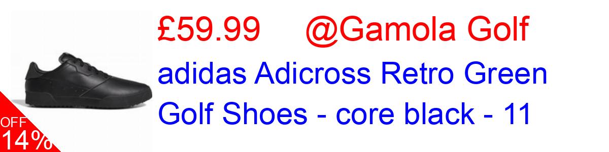 14% OFF, adidas Adicross Retro Green Golf Shoes - core black - 11 £59.99@Gamola Golf