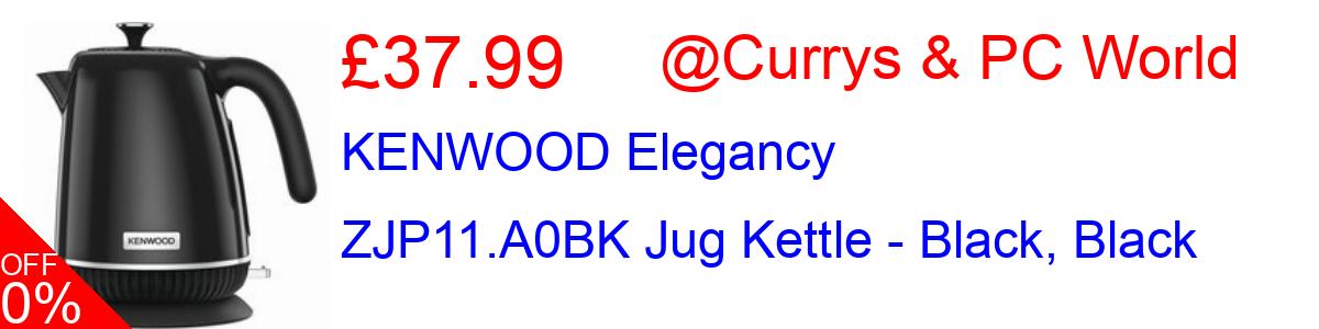 45% OFF, KENWOOD Elegancy ZJP11.A0BK Jug Kettle - Black, Black £37.99@Currys & PC World