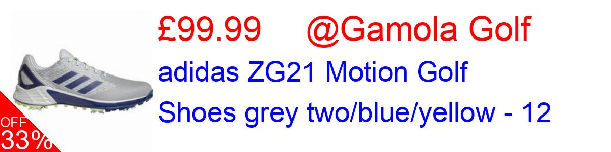 33% OFF, adidas ZG21 Motion Golf Shoes grey two/blue/yellow - 12 £99.99@Gamola Golf