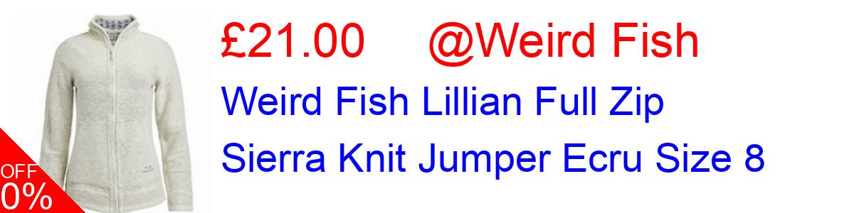 25% OFF, Weird Fish Lillian Full Zip Sierra Knit Jumper Ecru Size 8 £21.00@Weird Fish