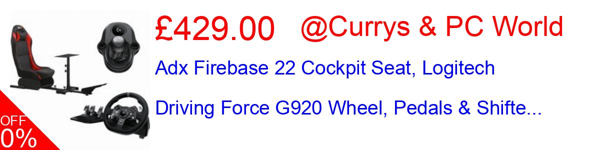 34% OFF, Adx Firebase 22 Cockpit Seat, Logitech Driving Force G920 Wheel, Pedals & Shifte... £429.00@Currys & PC World