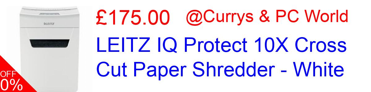 55% OFF, LEITZ IQ Protect 10X Cross Cut Paper Shredder - White £175.00@Currys & PC World