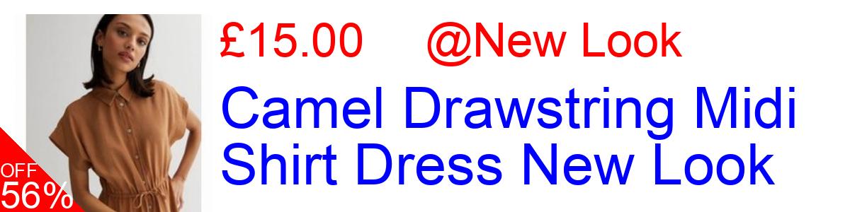 56% OFF, Camel Drawstring Midi Shirt Dress New Look £15.00@New Look