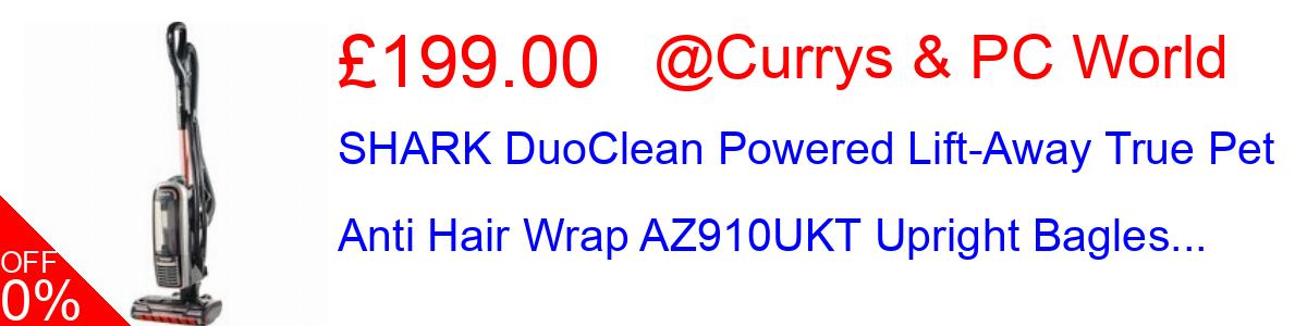 43% OFF, SHARK DuoClean Powered Lift-Away True Pet Anti Hair Wrap AZ910UKT Upright Bagles... £199.00@Currys & PC World