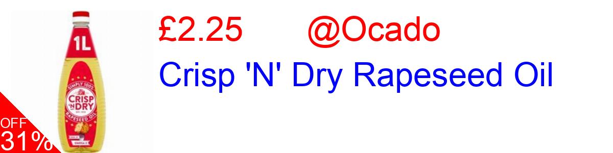 31% OFF, Crisp 'N' Dry Rapeseed Oil £2.25@Ocado