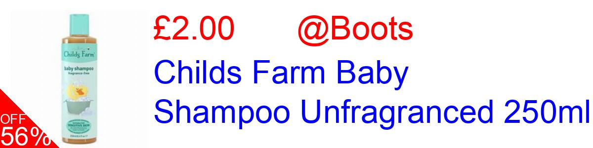 56% OFF, Childs Farm Baby Shampoo Unfragranced 250ml £2.00@Boots