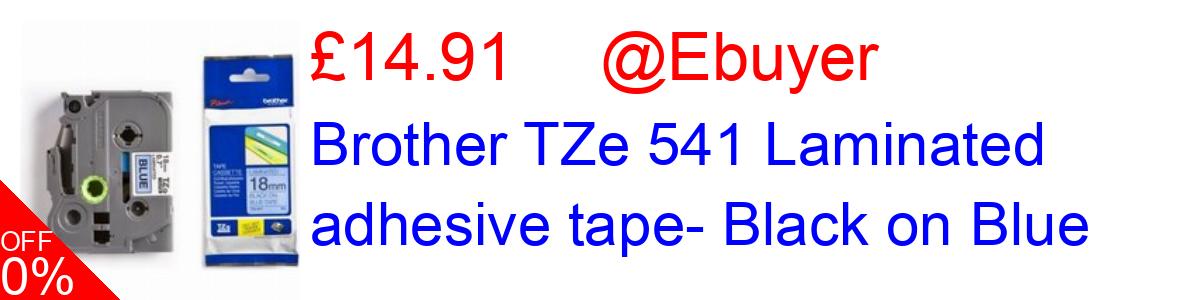 34% OFF, Brother TZe 541 Laminated adhesive tape- Black on Blue £14.91@Ebuyer