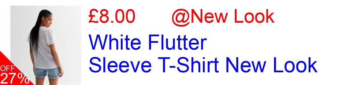 27% OFF, White Flutter Sleeve T-Shirt New Look £8.00@New Look