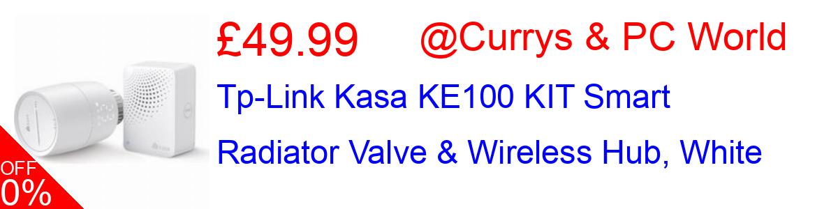38% OFF, Tp-Link Kasa KE100 KIT Smart Radiator Valve & Wireless Hub, White £49.99@Currys & PC World