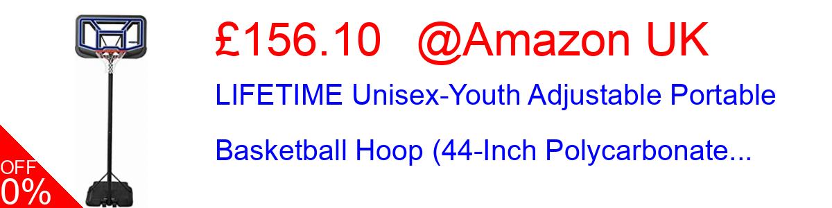 16% OFF, LIFETIME Unisex-Youth Adjustable Portable Basketball Hoop (44-Inch Polycarbonate... £140.00@Amazon UK