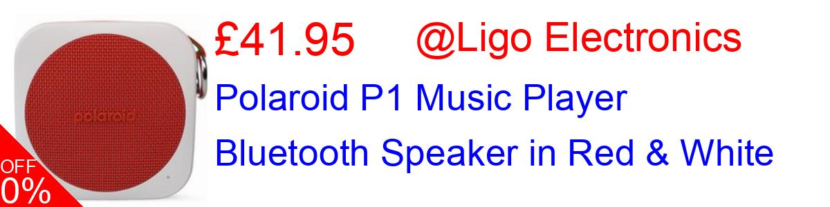16% OFF, Polaroid P1 Music Player Bluetooth Speaker in Red & White £41.95@Ligo Electronics