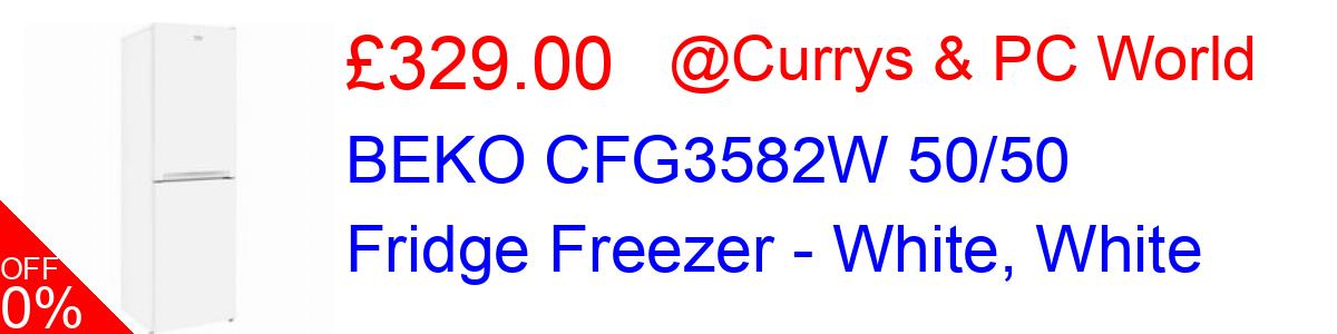18% OFF, BEKO CFG3582W 50/50 Fridge Freezer - White, White £329.00@Currys & PC World