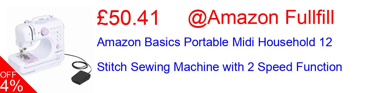 39% OFF, Amazon Basics Portable Midi Household 12 Stitch Sewing Machine with 2 Speed Function £52.27@Amazon Fullfill