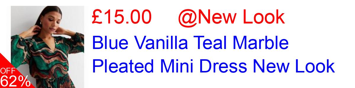 63% OFF, Blue Vanilla Teal Marble Pleated Mini Dress New Look £15.00@New Look