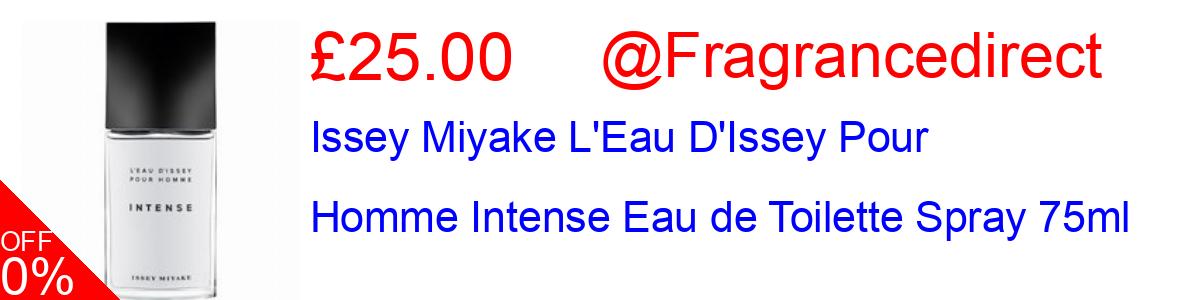 39% OFF, Issey Miyake L'Eau D'Issey Pour Homme Intense Eau de Toilette Spray 75ml £25.00@Fragrancedirect
