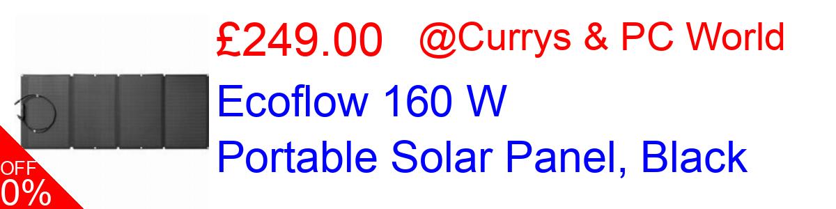 34% OFF, Ecoflow 160 W Portable Solar Panel, Black £249.00@Currys & PC World