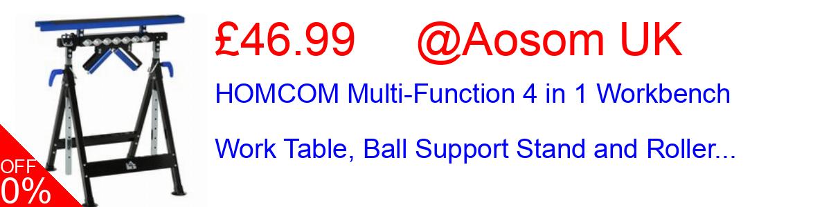 19% OFF, HOMCOM Multi-Function 4 in 1 Workbench Work Table, Ball Support Stand and Roller... £46.99@Aosom UK
