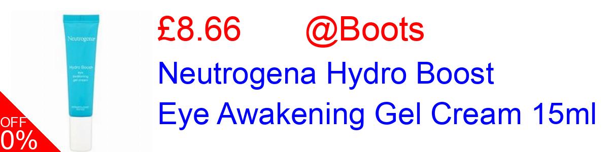 33% OFF, Neutrogena Hydro Boost Eye Awakening Gel Cream 15ml £8.66@Boots