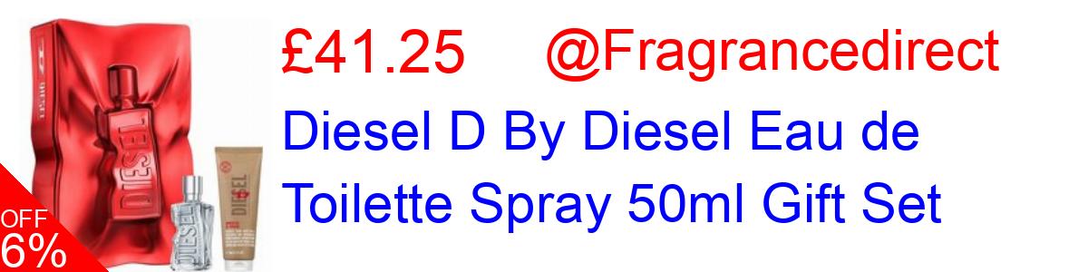 6% OFF, Diesel D By Diesel Eau de Toilette Spray 50ml Gift Set £41.25@Fragrancedirect