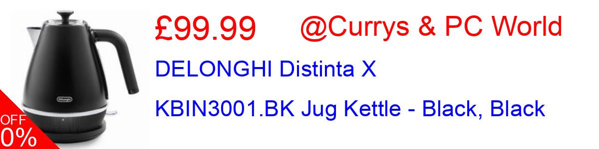22% OFF, DELONGHI Distinta X KBIN3001.BK Jug Kettle - Black, Black £109.00@Currys & PC World