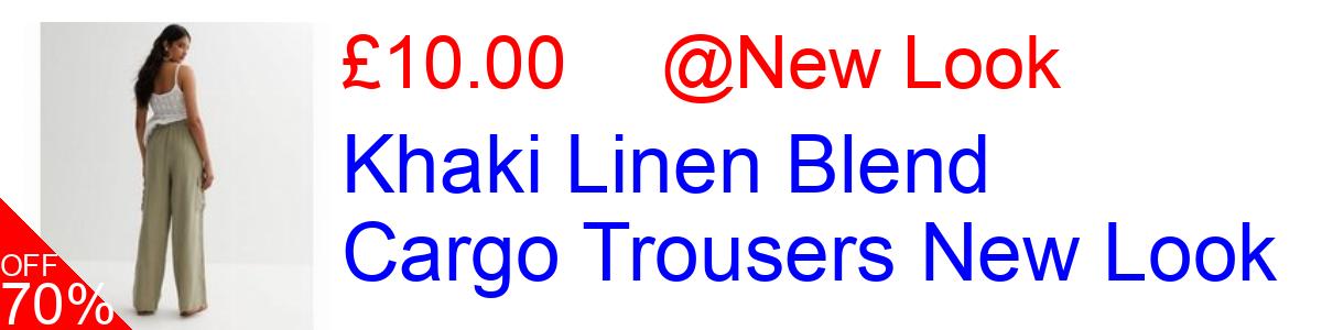 70% OFF, Khaki Linen Blend Cargo Trousers New Look £10.00@New Look