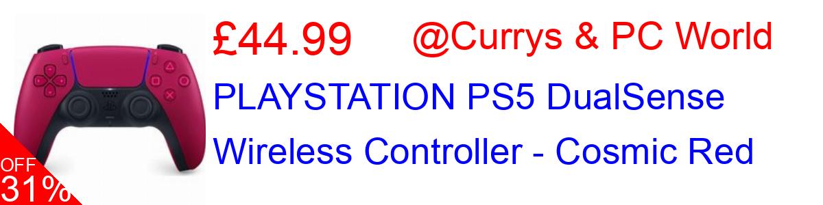 31% OFF, PLAYSTATION PS5 DualSense Wireless Controller - Cosmic Red £44.99@Currys & PC World