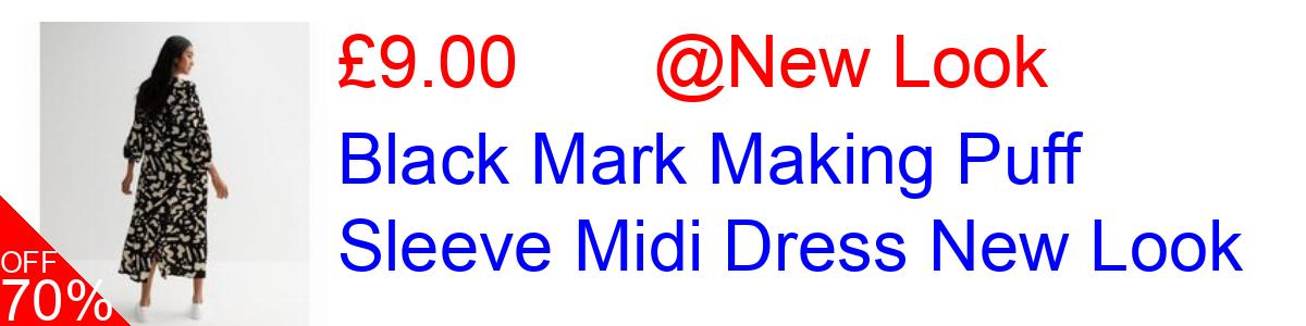 70% OFF, Black Mark Making Puff Sleeve Midi Dress New Look £9.00@New Look