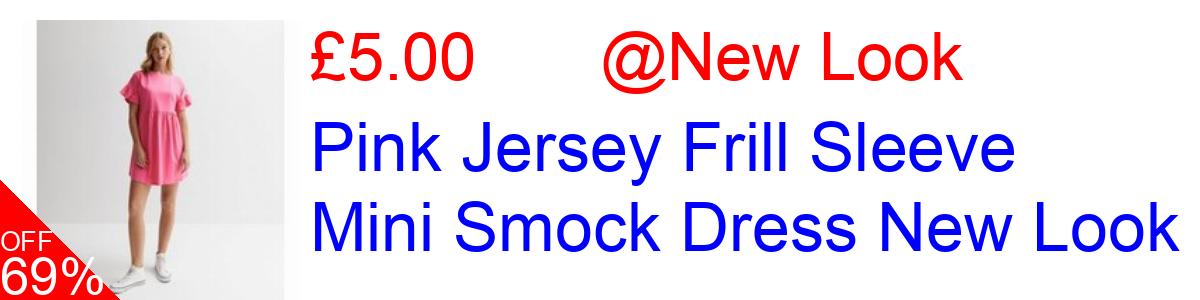 69% OFF, Pink Jersey Frill Sleeve Mini Smock Dress New Look £5.00@New Look