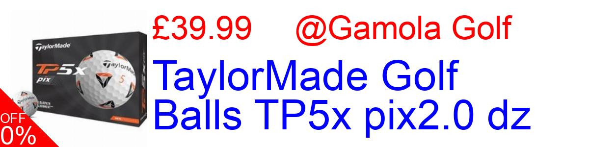 11% OFF, TaylorMade Golf Balls TP5x pix2.0 dz £39.99@Gamola Golf