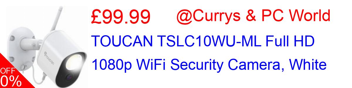 24% OFF, TOUCAN TSLC10WU-ML Full HD 1080p WiFi Security Camera, White £99.99@Currys & PC World
