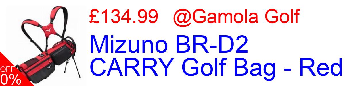 15% OFF, Mizuno BR-D2 CARRY Golf Bag - Red £134.99@Gamola Golf