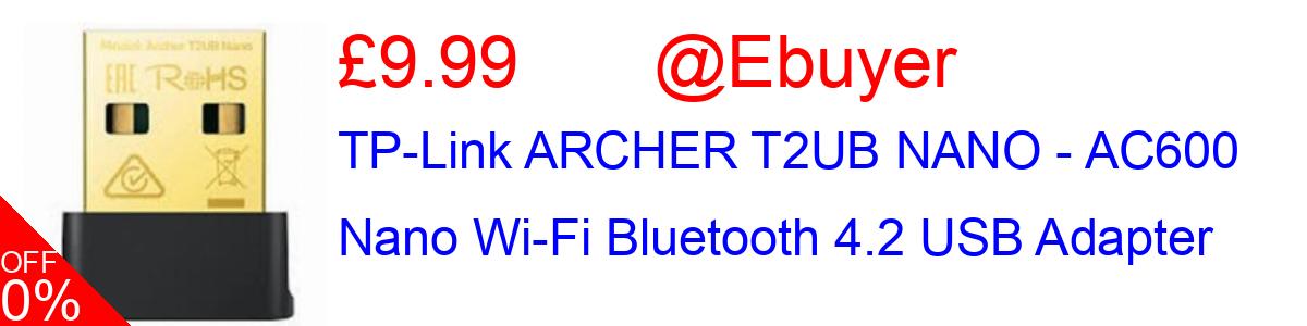 39% OFF, TP-Link ARCHER T2UB NANO - AC600 Nano Wi-Fi Bluetooth 4.2 USB Adapter £9.99@Ebuyer