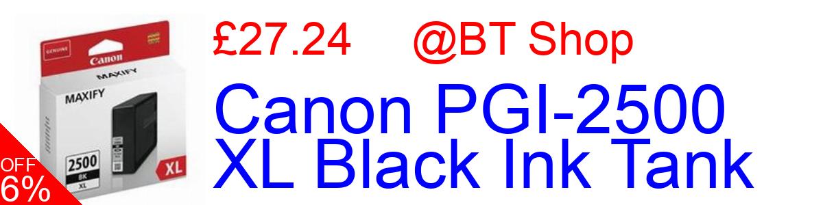 7% OFF, Canon PGI-2500 XL Black Ink Tank £27.24@BT Shop