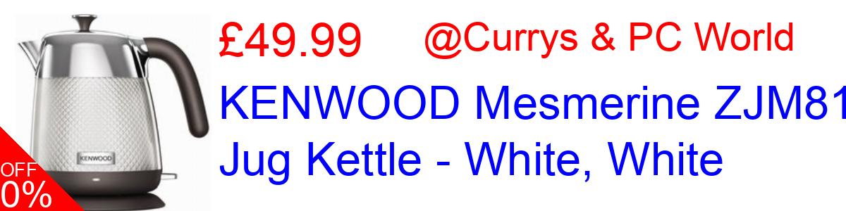 61% OFF, KENWOOD Mesmerine ZJM811WH Jug Kettle - White, White £49.99@Currys & PC World